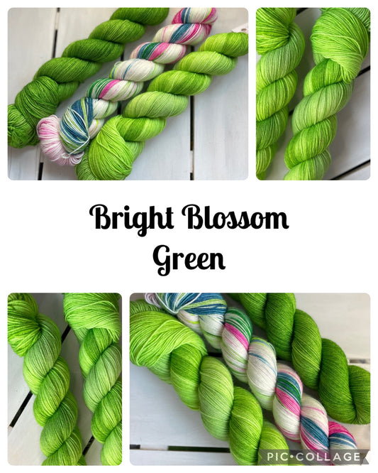 Bright Blossom Green, super wash merino