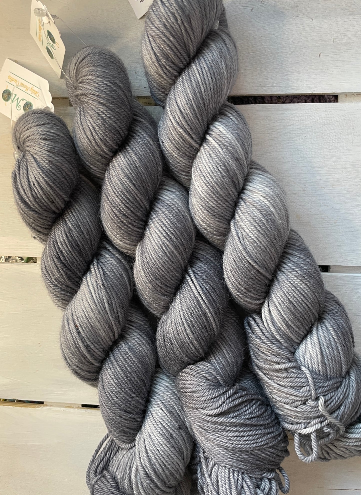 Silver Grey, superwash merino wool