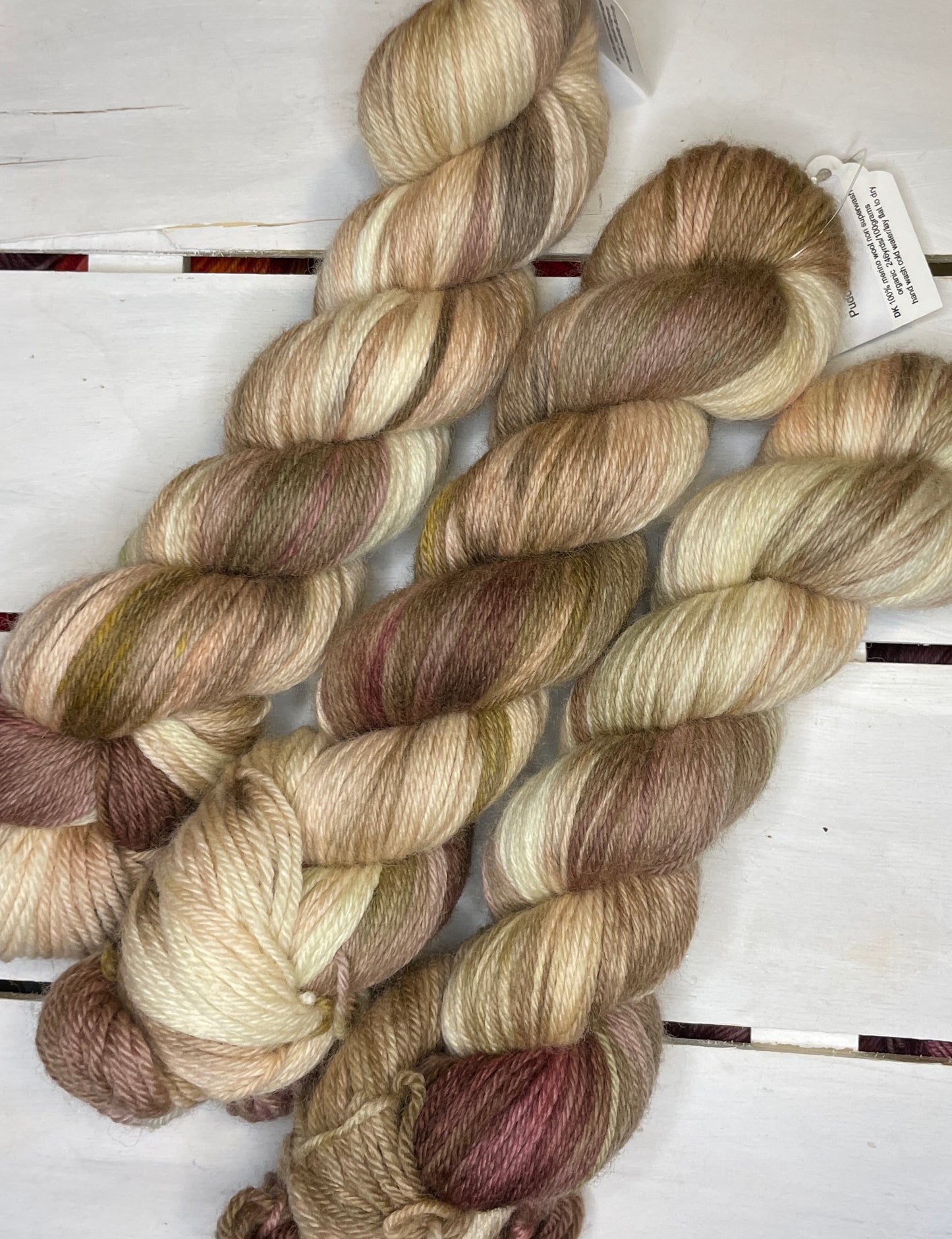 Puddle of Pooches, brown, tan, beige superwash merino wool