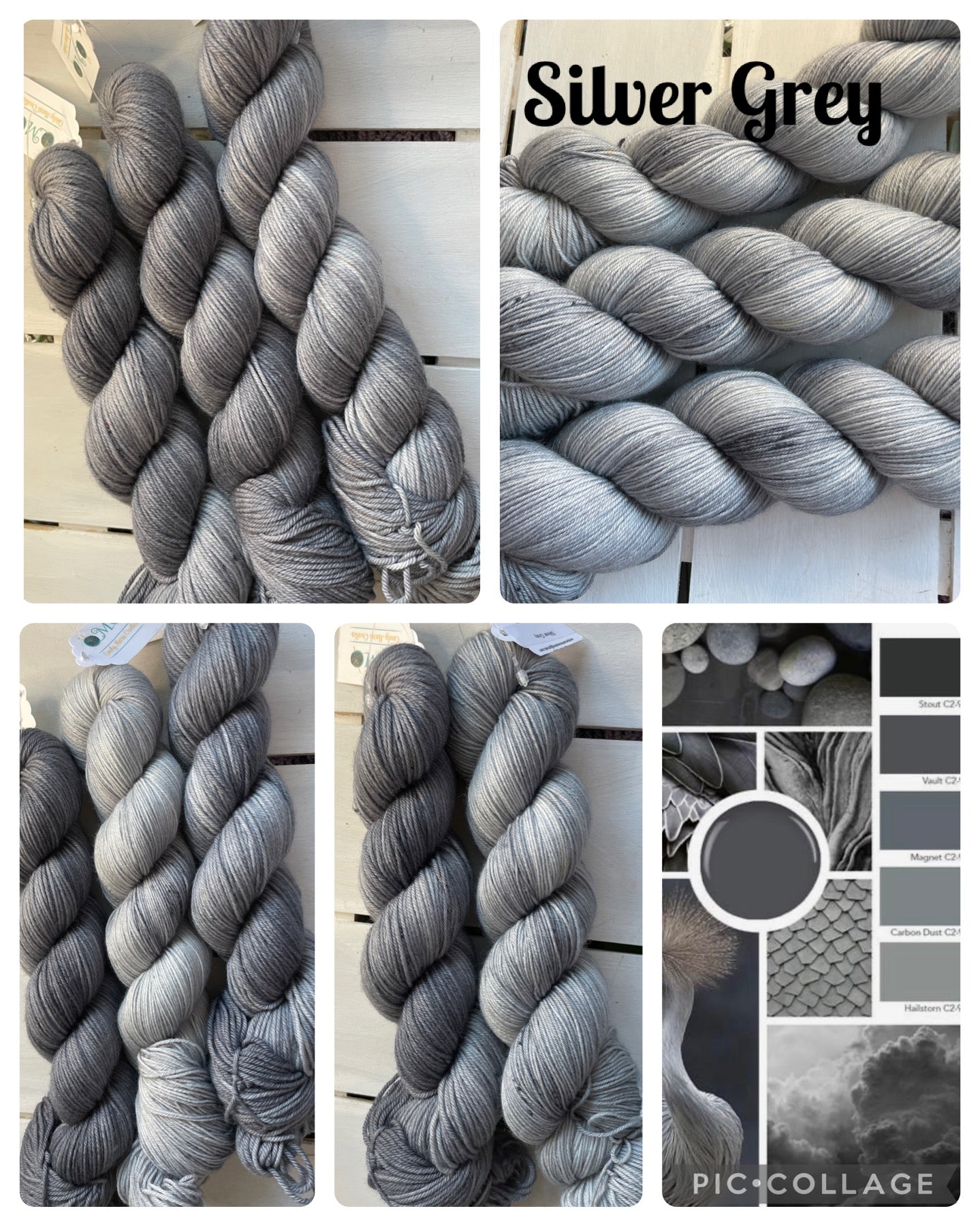 Silver Grey, superwash merino wool