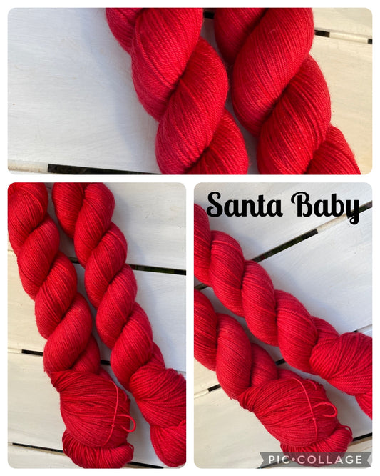 Santa Baby, superwash merino wool