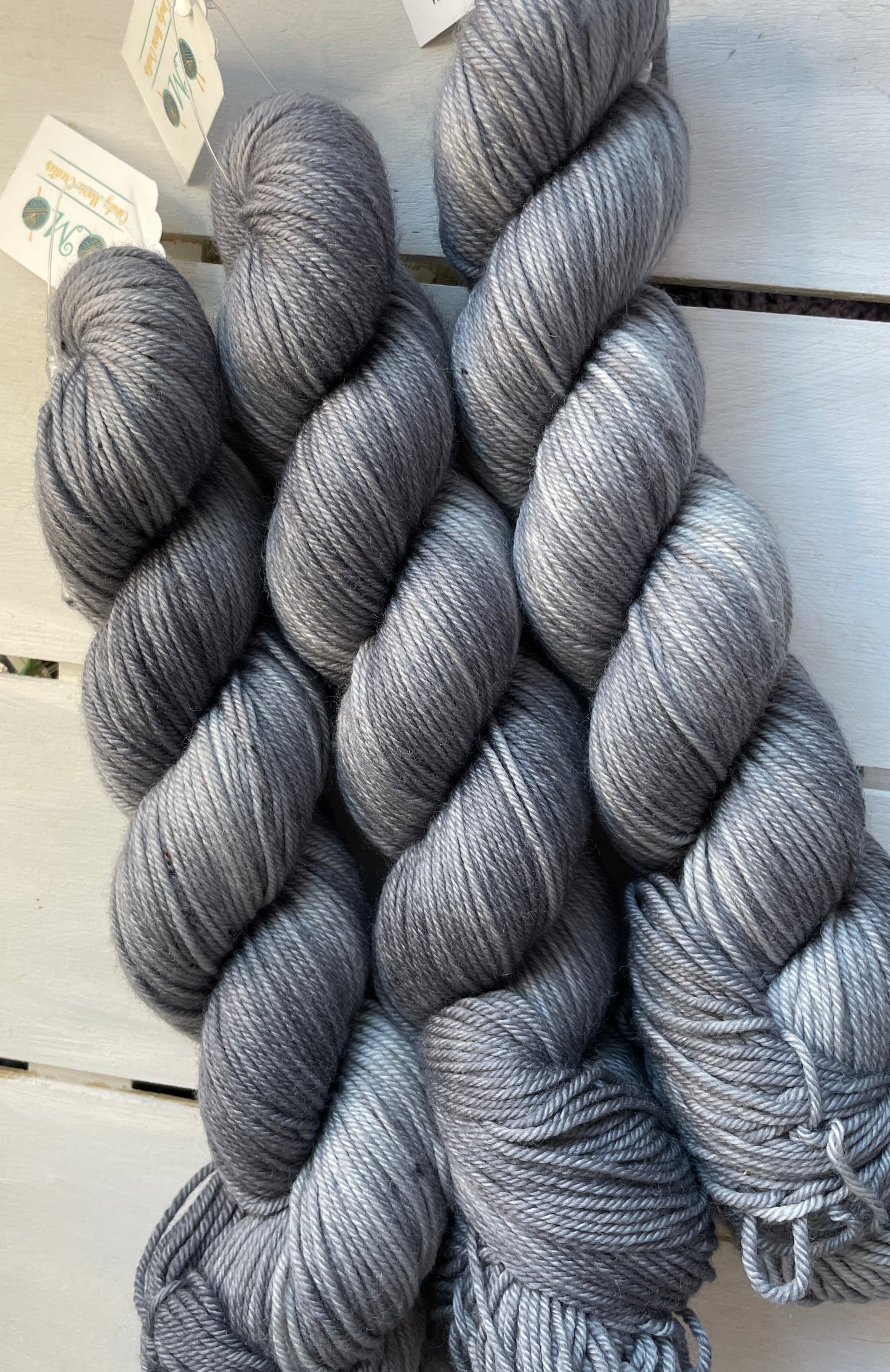 Silver Grey, superwash merino wool