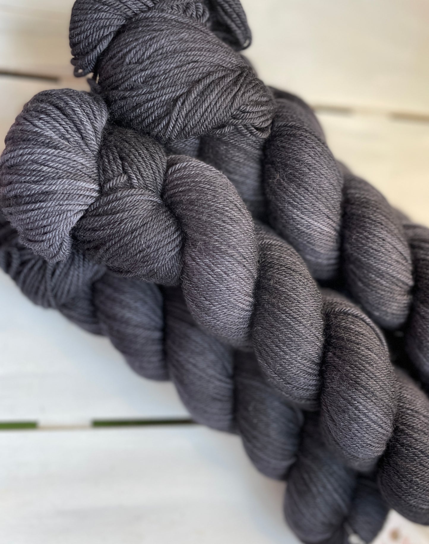 Jet Black, superwash merino wool