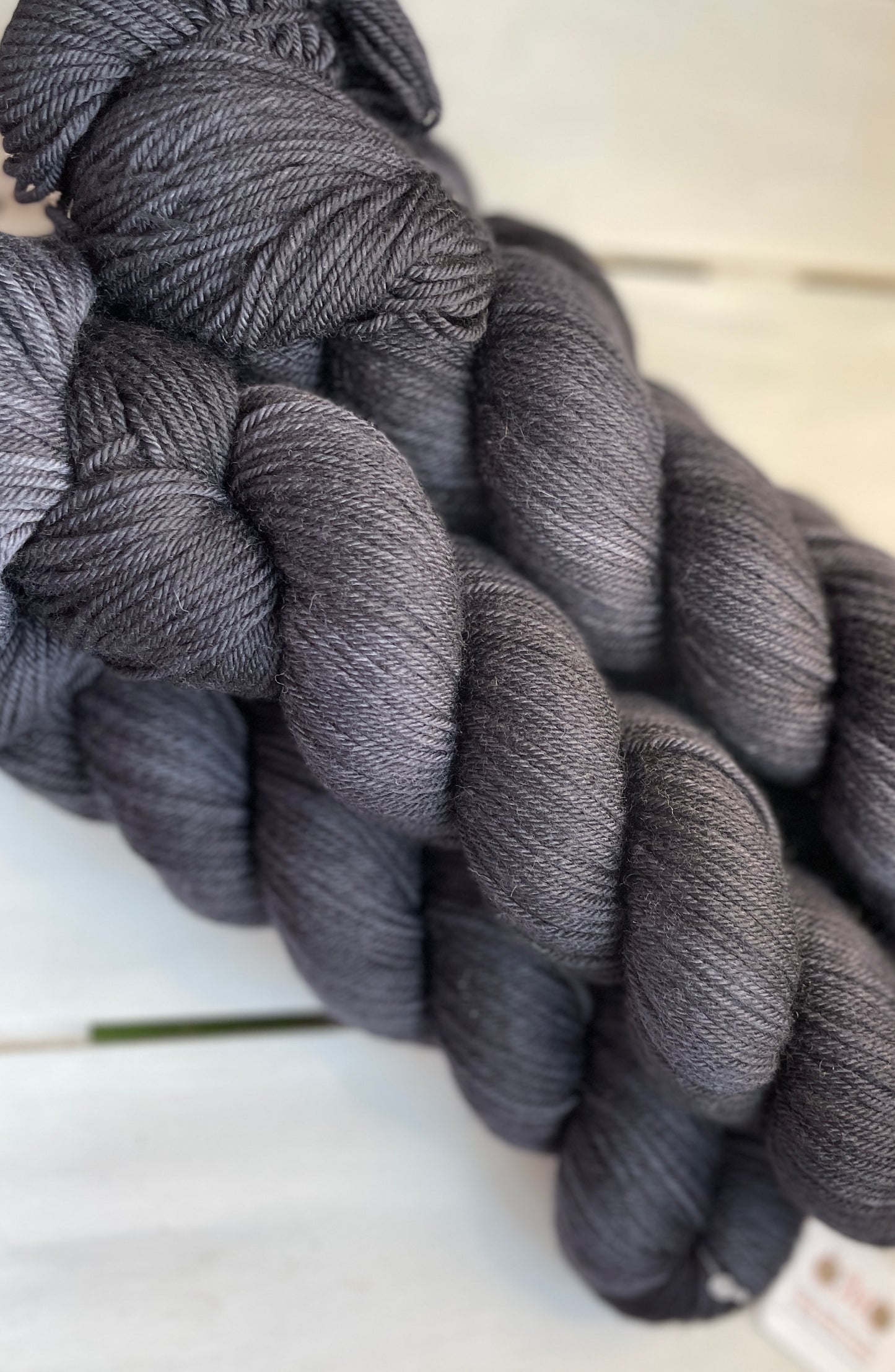 Jet Black, superwash merino wool