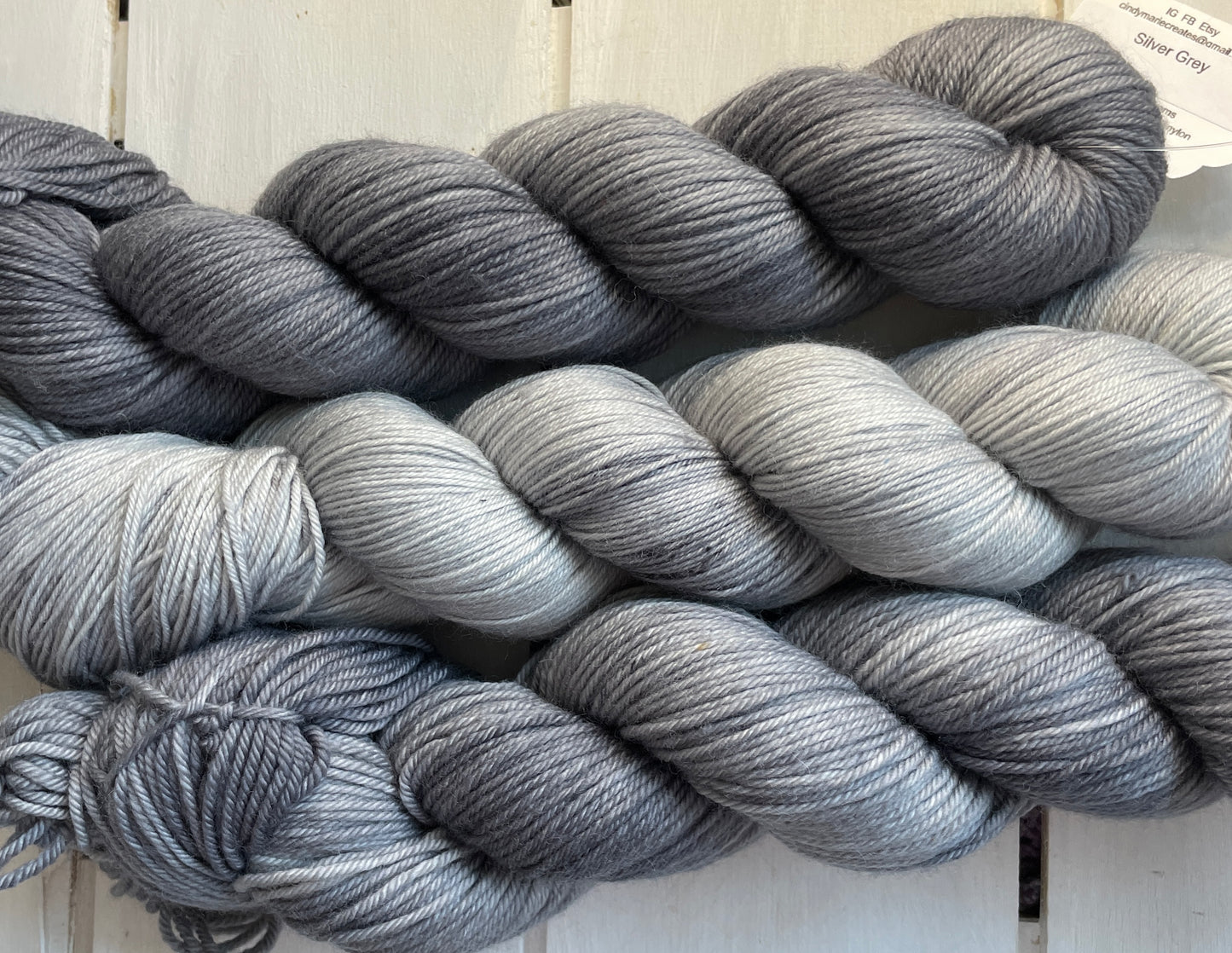 Silver Grey, superwash merino wool