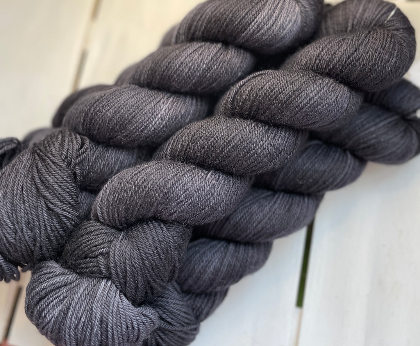 Jet Black, superwash merino wool