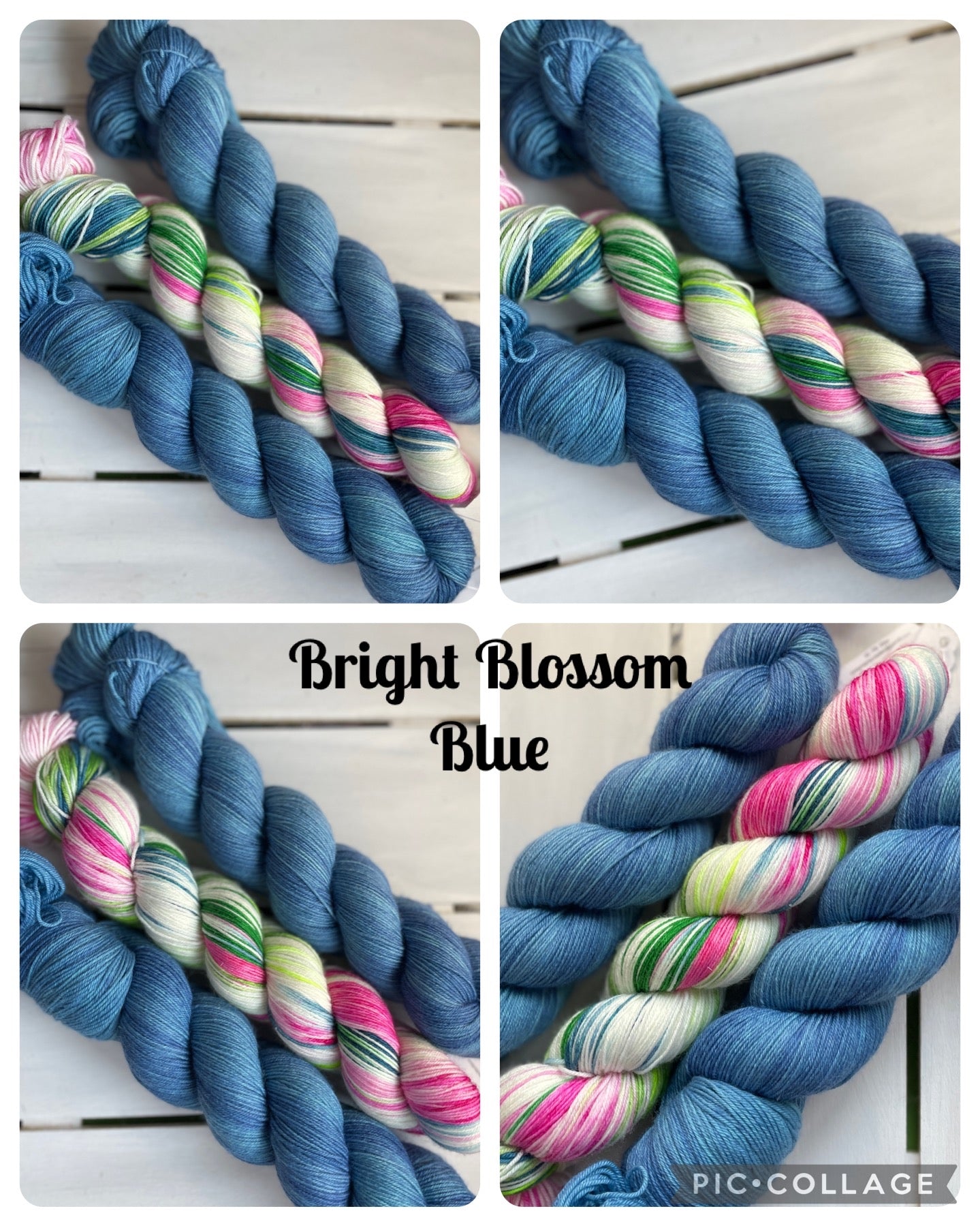 Bright Blossom Blue, superwash merino