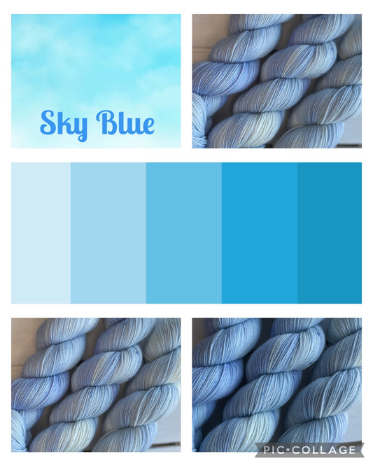 Sky Blue, super wash merino