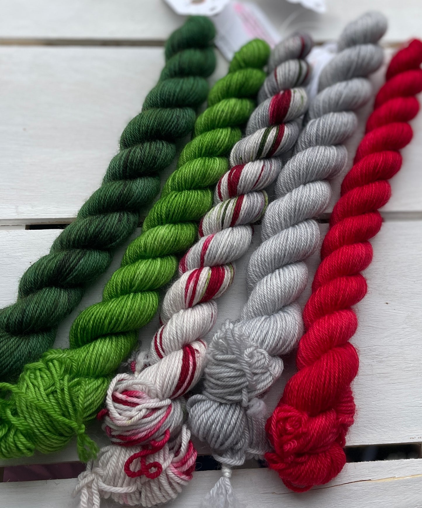 Winter Berry, 75merino/25nylon% grey,red and green