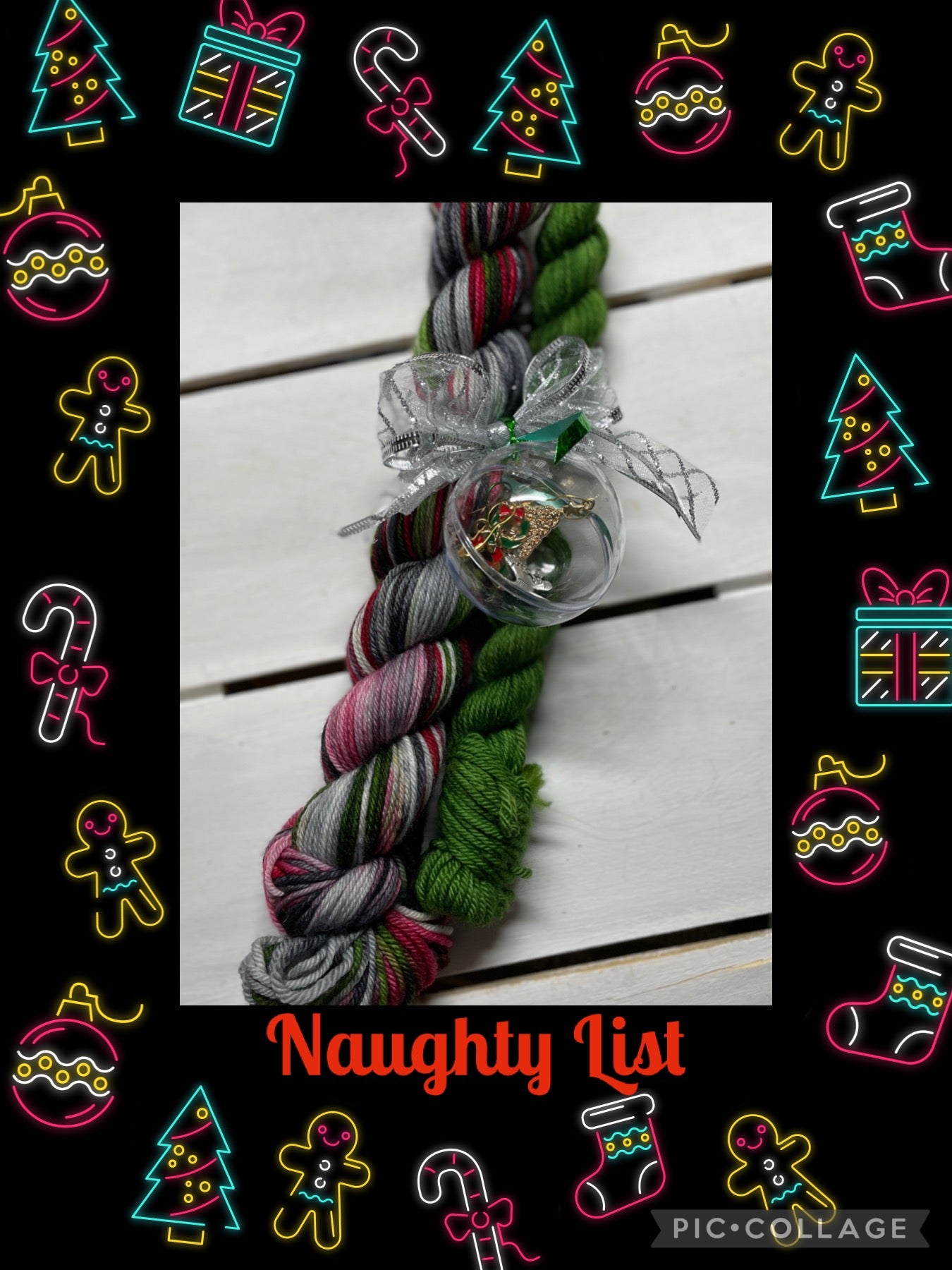 Naughty List, 1/2 skein +mini set with stitch markers DK