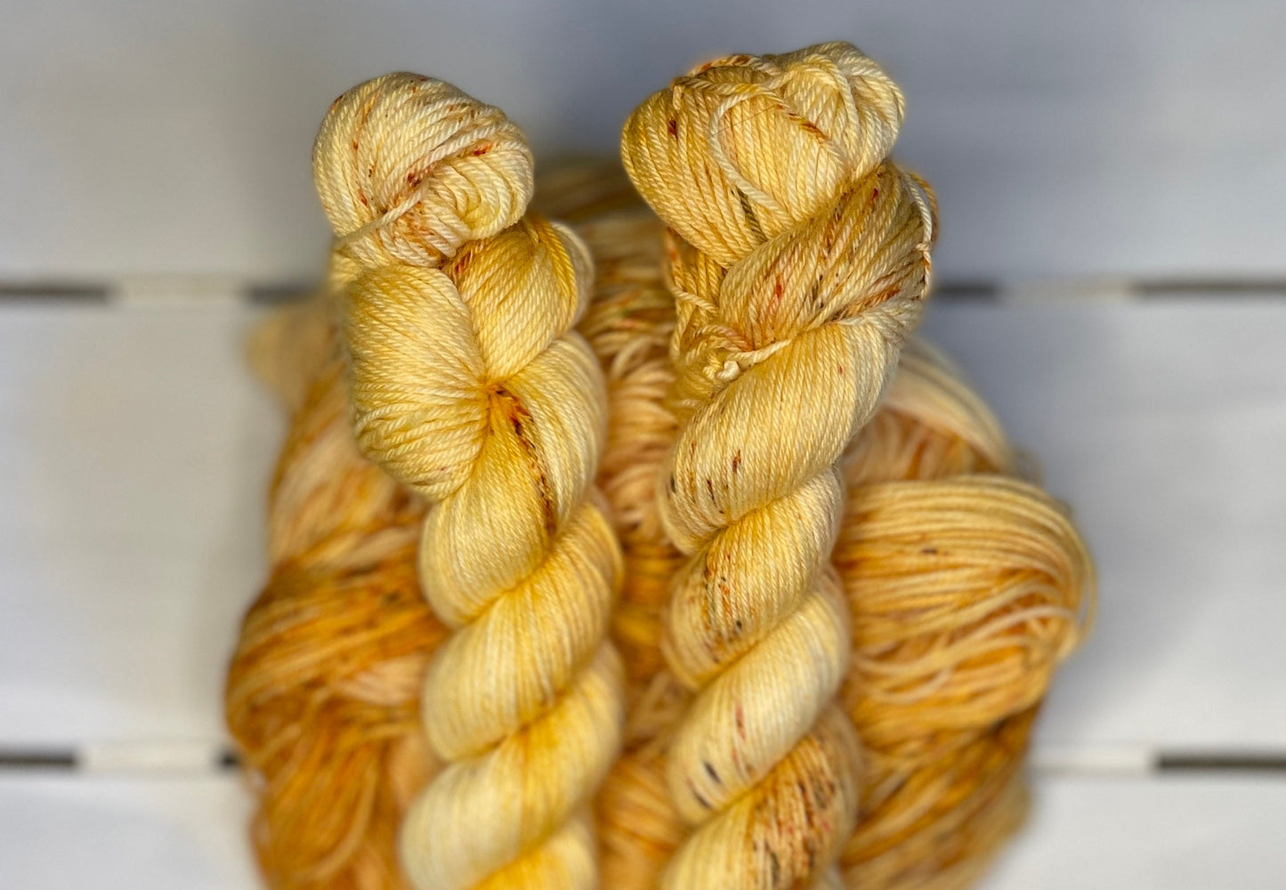 Heavenly Honey, cream, yellow, orange. 75 superwash merino/25%nylon