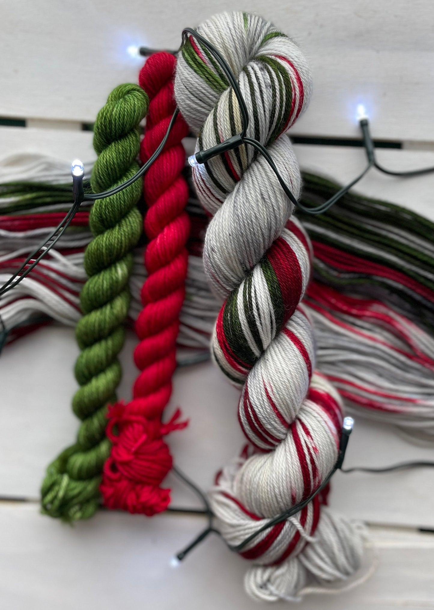 Winter Berry, 75merino/25nylon% grey,red and green