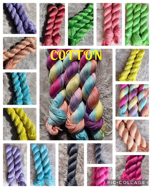 100% Cotton, Cotton and more Cotton, blue green, pink, yellow, peach, orange, purple, black, rainbow