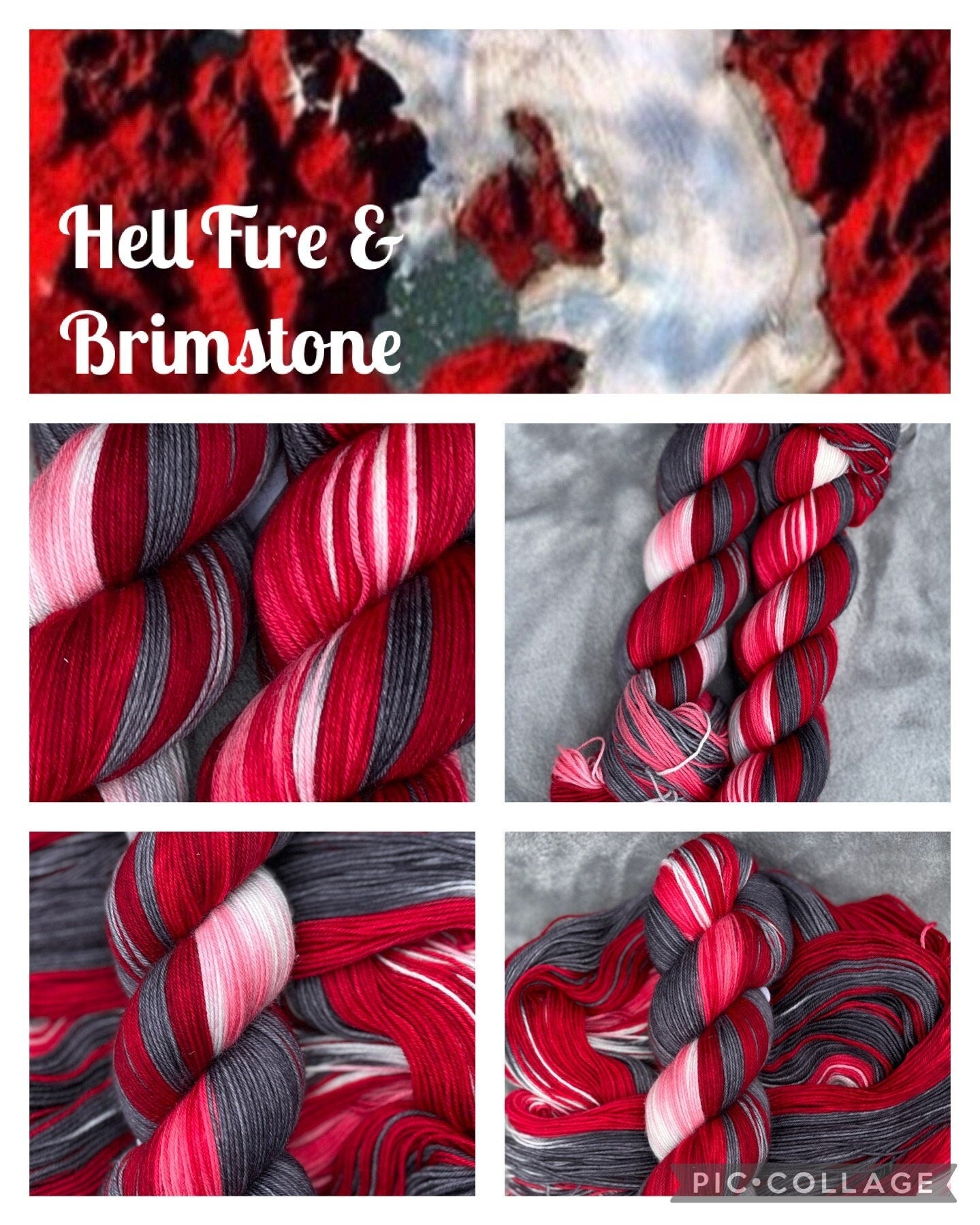 Hellfire & Brimstone, red,grey, white super wash merino wool