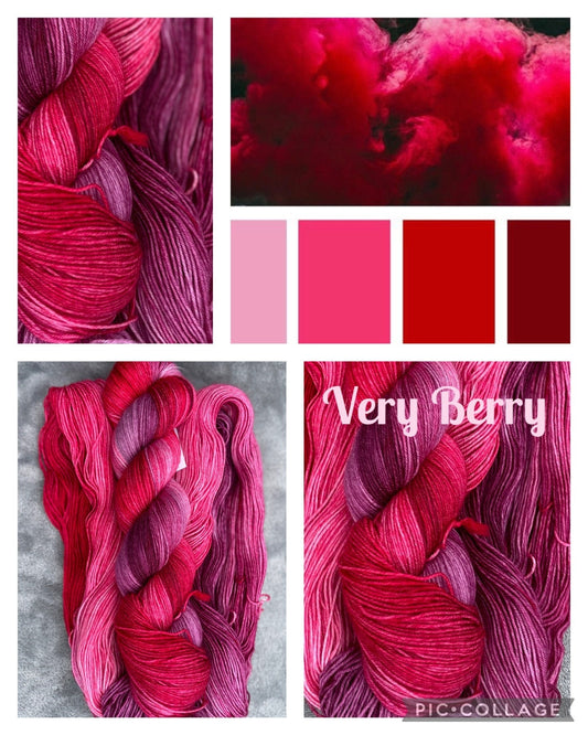 Very Berry, red, cherry, pink, superwash merino wool